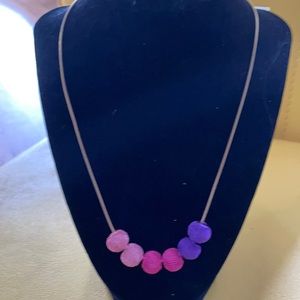 Multi colored beads with gold plated necklace